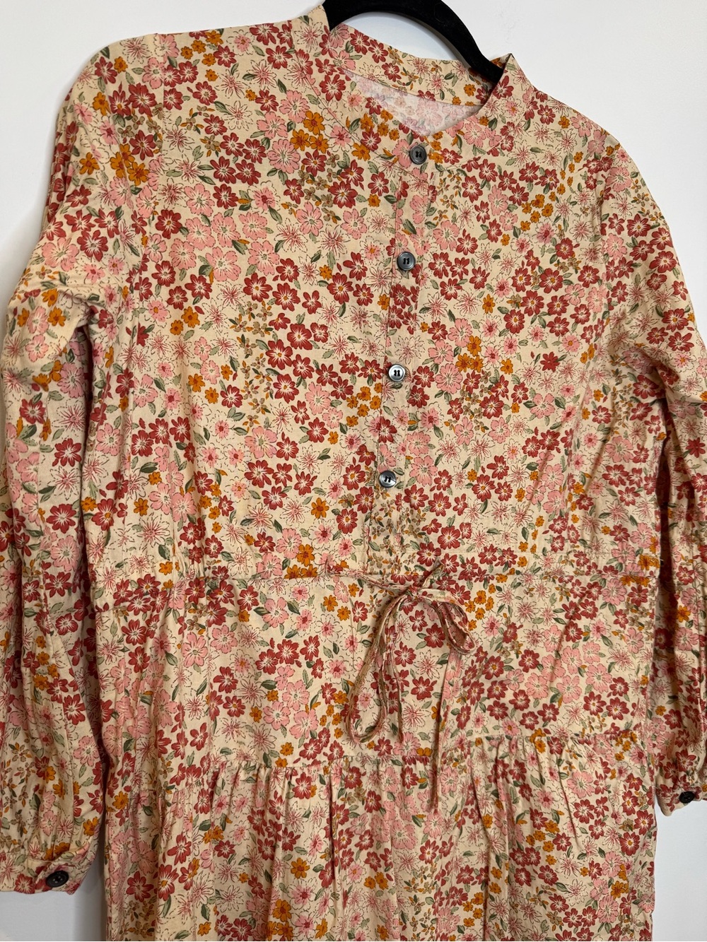 Vintage Cottagecore Floral Midi Dress Prairie Romantic Button Front Boho - Picture 3 of 7